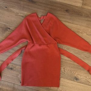 Rust Orange Thick Sweater Dress